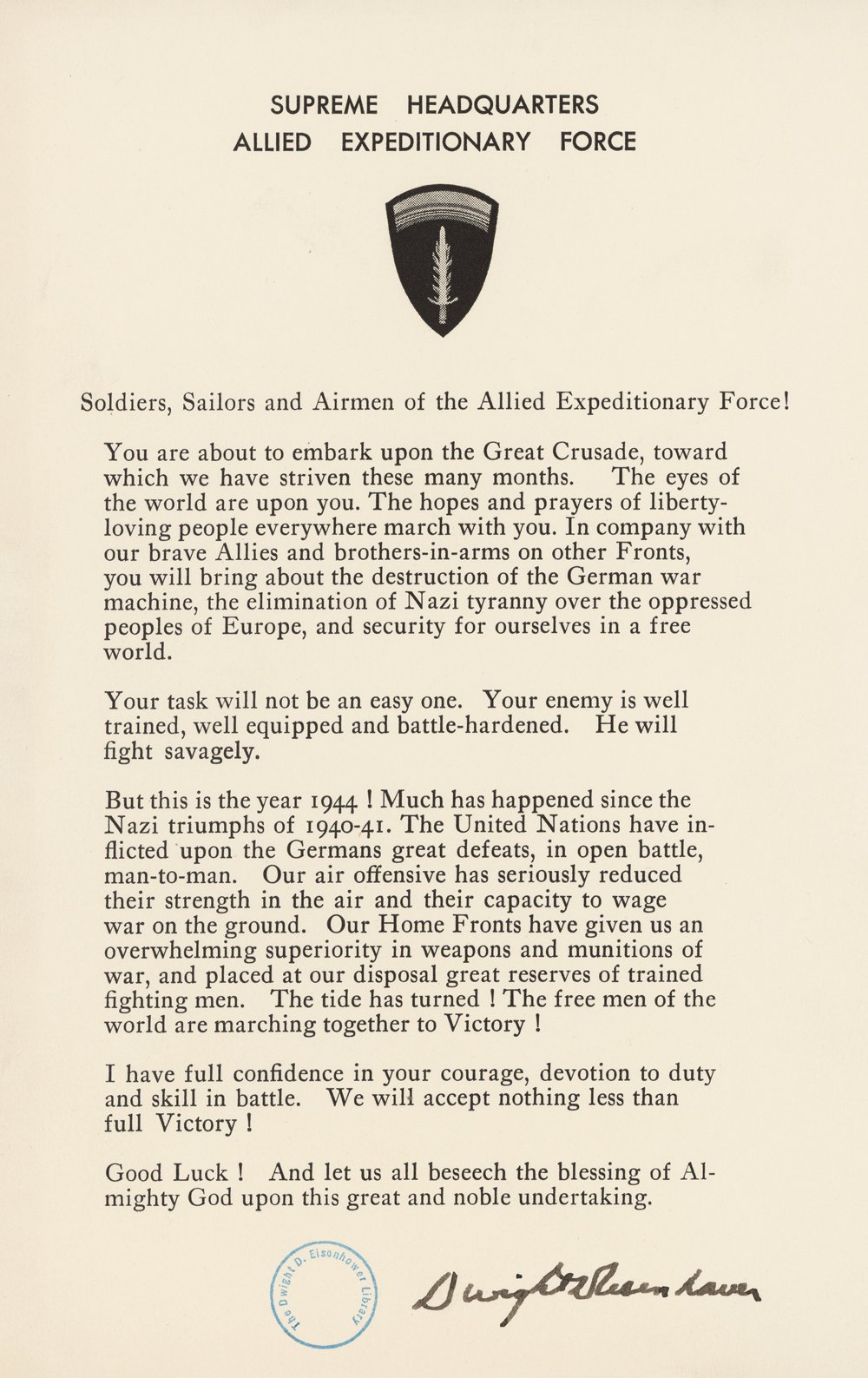 Letter on the 5th about the 6th D-Day